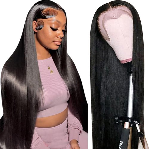 Ice Pear 13x6 Lace Front Wigs Human Hair Pre Plucked 180% Density 30 Inch HD Straight Lace Frontal Wigs for Black Women Glueless Wigs Human Hair Pre Plucked with Baby Hair