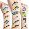 80 PCS Gone Fishing Temporary Tattoos Sticker Ocean Sea Fish Themed Birthday Party Decorations Supplies Favors Gifts Girls Boys Baby Showers Prizes Cute Tattoo School Reward Fisherman Lake