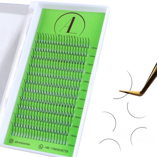ALLOVE Spike Lash Extensions 0.07mm 3 in 1 C Curl 15-20mm Mixed Tray Lash Spikes Premade Fan Individual Eyalash Extension Supplies Matte Black Classic Single Lashes