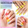 AIMEILI Hot Pink Neon Gel Nail Polish Soak Off Summer Yellow Gel Nail Lacquer, Neon Pink Neon Orange Blue Purple Nail Polish Color Gel Set Of 6pcs X 10ml - Kit Set 11