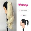 ZIRANJUAN Ponytail Extension Claw Clip in Ponytail Hair 20inch Long Curly Wavy Drawstring Ponytail Extensions Synthetic Pony Tails Hairpiece for Women Girls Blonde