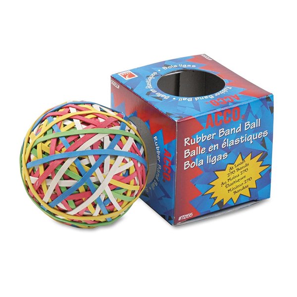 ACCO Rubber Band Ball, 275 Bands Per Ball, Assorted Colors, 1/Box (72155) (2)