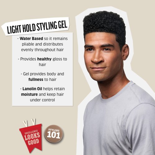 American Crew Men's Hair Gel, Light Hold, Non-Flaking Styling Gel, 13.1 Fl Oz