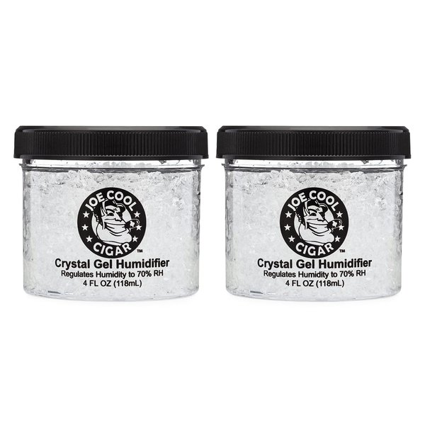 Joe Cool Cigar Crystal Gel Humidifier for Cigar Humidors (4 oz Jars) - 2 Pack
