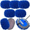 Layhit 5 Pcs Car Wash Mitt Car Wash Kit, Car Wash Brush Not Included, Microfiber Mitt Car Cleaning Car Washing Tools Truck Washing Kit Car RV Pickup Chenille Scratch Replacement Kit(Royal Blue)