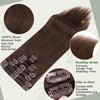 Clip in Hair Extensions Human Hair Full Head 8 Pieces 18 Clips 100% Real Silky Human Hair 22"-110g Medium Brown (#4)