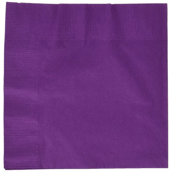 Durable 2-Ply Plain Luncheon Napkins Eco Party Tableware, Plum, Paper, 6" x 6", Pack of 50