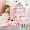 56 Pcs Dollhouse Furniture Dollhouse Accessories Set Miniature Furniture Mini Furniture Plastic Small Doll House Furniture Tiny Play House Pretend Play Family Toys Gift,Boy Girl Toddler Kid 3Y+