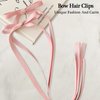 Bow Hair Clips,2 PCS Pink Hair Bows Tassel Hair Ribbons,Long Hair Bow Satin Hair Clip Ribbon Accessories for Women Valentine's Day (Pink)