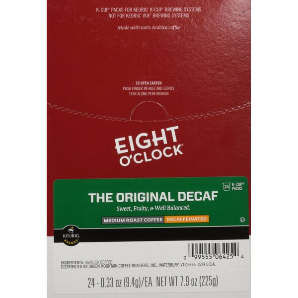 Eight O'Clock Original Decaf Coffee Single-Serve K-Cup, 3 Oz, Carton Of 24