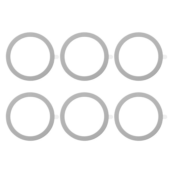 MECCANIXITY Universal Metal Ring Sticker Wireless Magnetic Charger Magnet Ring Stickers 55x0.4mm(ODxT) for Phone Case for All Cellphones, 6 Pack, Gray