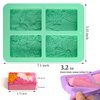 HUAKENER Silicone Soap Molds, 2 Pack 4-Cavity Rectangle Soap Mold, Flower Soap Making Molds