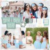 Cunno 48 Pcs Bridesmaid Proposal Gifts Wedding Maid of Honor Gifts Matron of Honor Gifts Bridal Shower Cosmetic Makeup Bags Scrunchies Hair Knotted Bracelets Invitation Cards for Bridesmaid, Green