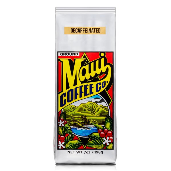 Maui Coffee Company, Decaffeinated Coffee, Ground (7 oz. Bag) - All the Flavor Special Blend Decaffeinated Ground Coffee Dark Roasted on Maui, Hawaii for Drip Brew