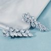 1Pair Rhinestone Wedding Hair Clips for Brides Cubic Zirconia Hair Pins Crystal Hair Pieces Wedding Hair Accessories for Bridesmaids Flower Girls Party Prom Birthday (Silver)