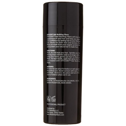 2 of EFFICIENT Keratin Hair Building Fibers, Hair Loss Concealer Net Wt. 28gm / 0.98 oz (Dark Brown)