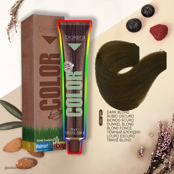 Natural Organic Hair Color Dye PERMANENT by Salerm Biokera (25 mins) (6: Dark Blond)