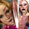 Halloween Scar Temporary Tattoos 3D Body Face Realistic Fake Stitches Tattoo Sticker Waterproof for Chucky Costume Zombie Vampire Makeup Prank Props Cosplay Kids Adults