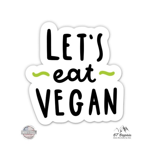 GT Graphics Express Let's Eat Vegan - 20" - Large Size Vinyl Sticker - Outdoor Indoor Decor