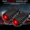 Car Solar Power Simulated Dummy Alarm, Anti-Theft LED Flashing Security Light Fake Lamp, Automotive Warning Interior Safety Lights with USB Charger Port, Car Accessories for Most Cars (Red/1PCS)