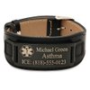 ForeverGiftsusa Free Engraving - Stainless Steel Medical Id Bracelet with Leather
