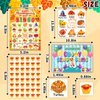 MonEnfance Thanksgiving Bingo Cards, 24 Players Cute Thanksgiving Bingo Game for Kids Adults Famliy Party Game Supplies for Classroom Shool Fall Festival