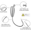 Fishing Jig Head Hooks - 12/24pcs Fishing Tube Jig Heads Hooks Unpainted Water Drop Tube Baits Jig Hooks Worm Bait for Bass, Freshwater Saltwater Fishing Jigs Size 1/8 oz,1/4 oz,3/8oz