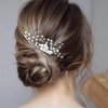Yokawe Bridal Wedding Hair Comb Silver Crystal Bride Side Combs Pearl Hair Accessories for Women and Girls