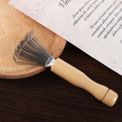 Hair Brush Cleaner 4PCS Hair Comb Cleaner Mini Removable Home Travel Salon Rake with Metal Wire Portable Comb Brush Wooden Handle Cleaning Tools