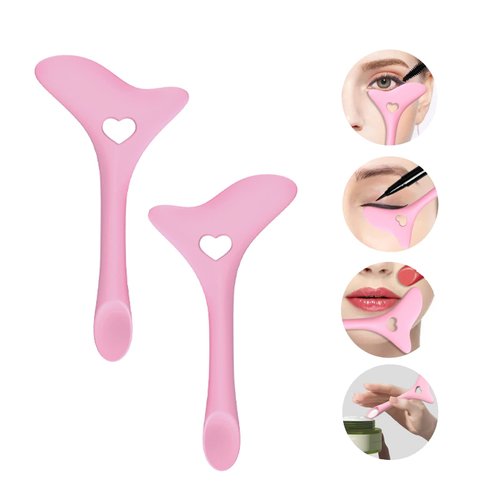 SHANPIN 2pcs Silicone Winged Tip Eyeliner Stencils for Smoky Eye Makeup - Reusable Multifunctional Stencil Kit for Eyeliner, Eyebrow Pencil and Eyeshadow