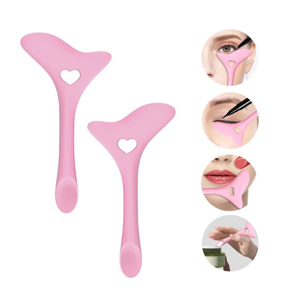SHANPIN 2pcs Silicone Winged Tip Eyeliner Stencils for Smoky Eye Makeup - Reusable Multifunctional Stencil Kit for Eyeliner, Eyebrow Pencil and Eyeshadow