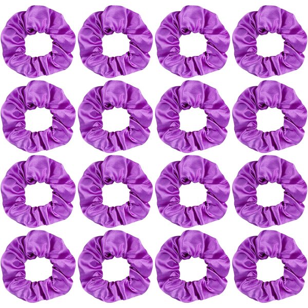 Semato 16 Pcs Purple Scrunchies Matte Scrunchies Halloween Party Favors Bridesmaid Proposal Gifts Hair Ties Scrunchies for Women Girls Bachelorette Party Favors (purple)