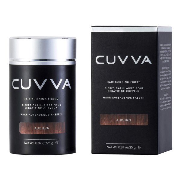 Hair Building Fibers by CUVVA for Fine & Thinning Hair (AUBURN) - Thicker Looking Hair in 15 Seconds - 10 Different Shades for Men & Women - 0.87oz