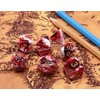 CREEBUY DND Dice Set Red Mix White Dice for Dungeon and Dragons D&D MTG 7-Die RPG Polyhedral Dice