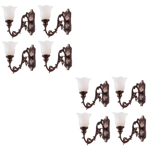 8 Pcs Dollhouse Wall Light Miniature Led Wall Lamp DIY Sand Table Decor Miniature Scene Accessories Miniature Wall Lamp Model Tiny Wall Lamp Model Mini Luminous Wall Lamp