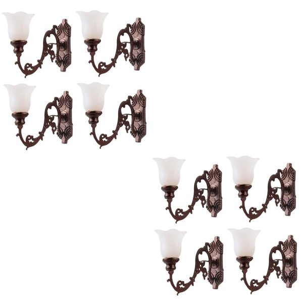 8 Pcs Dollhouse Wall Light Miniature Led Wall Lamp DIY Sand Table Decor Miniature Scene Accessories Miniature Wall Lamp Model Tiny Wall Lamp Model Mini Luminous Wall Lamp