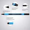 Schneider Slider Edge XB (Extra Broad) Ballpoint Pen, 1.4 mm, Light Blue Barrel, Assorted Ink Colors, Adjustable Case Stand of 8 Pens (152279)