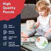Prextex Wooden Matching Puzzle for Kids- 33 Piece Wooden Shape Toddler Puzzle Game with 16 Wooden Shapes, 16 Puzzle Pieces, and Carrying Pouch - Develops Cognitive Skills for Ages 18 Months+