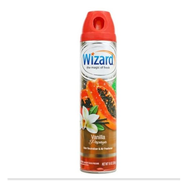 Wizard The Magic of Fresh | Odor Neutralizer & Air Freshener - 10 Oz. Vanilla Papaya (Pack of 3) (Packaging May Vary)