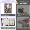 100 Envelopes Money Saving Challenge Binder, A5 Budget Binder with 25 pcs Cash Envelopes, 3 pcs Reusable Laminated Trackers Saving $5050, $500, $10000, Money Organizer,Cherry Blossom Butterflies