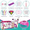 Amagoing Nail Art Kit for Girls, Kids Nail Polish Play Set with Nail Dryer, 2 in 1 Nail Pens,Sticky Cartoon Fake Nail, DIY Sticker, Nail Studio Decoration Birthday Christmas Gift for Kids Age 6-12