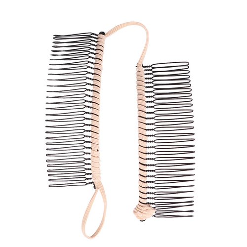 Lurrose Stretchy Banana Hair Clip Women Hair Clamp Vintage Clincher Comb No Crease Hair Clips Ponytail Holder for Natural Curly Thick Wavy Hair Ponytail Style and Up-do Beige