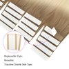 AmazingBeauty 20 Pieces Remy Human Hair Invisible Rooted Tape in Hair Extensions - Platinum Blonde with Chestnut Brown Base R6-60, 20 Inch