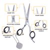 Sightwing hair scissors 7 Inch-Japnese Stainless Steel Razor Edge Barber Shears, Hair Cutting Shear, Hair Cutting Scissors, and Hair scissors Professional for Men/Women/Barber/Salon (Silver)