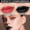 WENJLYJ 2PCS Black Liquid Lipstick & Lip Liner Set,Matte Lipstick for Women,Waterproof Long Lasting Non-Stick Cup Black Lip Gloss Set,Black Lip Liner Lipgloss Set for Cosplay Goth Halloween Makeup