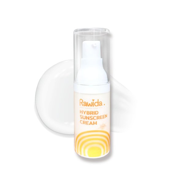 Rawida Non-Greasy Suntan Lotion for Face - Daily Hybrid Broad Spectrum Sun Tanning Lotion - Oil Free Face Sun Cream with Blue Light Defense & Hyaluronic Acid - Protects Against Sun Rays & Pollution