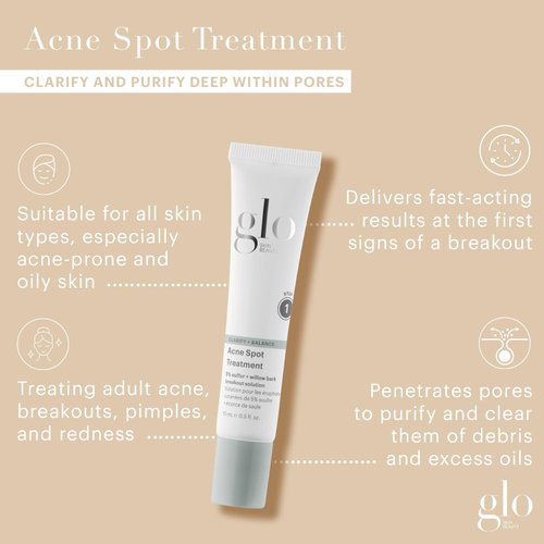 Glo Skin Beauty Acne Spot Treatment - With 5% Sulfur Targets Breakouts For Acne-Prone and Oily Skin