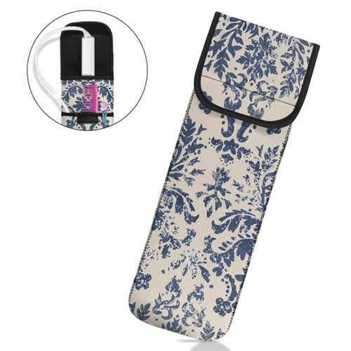 Generic Ohuysud Floral Curling Iron Travel Case Flat Iron Travel Case for Hair Tools Curling Iron Organizer Bag Heat Resistant Curling Iron Straightener Storage Bag