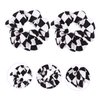 2 Pcs Black and White Checkered Hair Rope Hair Headbands Hair Ties Women Scrunchies Chessboard Pattern Hair Ribbons Scrunchies Ponytail Scrunchies Ponytail Holders Pu