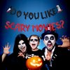 Halloween Banner, Glitter Do You Like Scary Movies Wall Banner Hanging Garland Creepy Horror Scream Movie Night Party Decorations for Halloween Themed Birthday Party Decoration Supplies